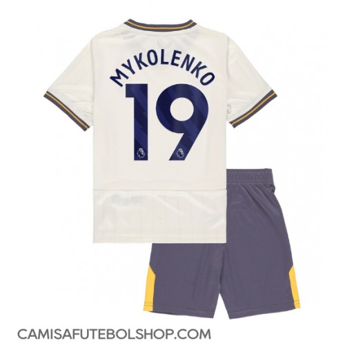 Camisa de time de futebol Everton Vitaliy Mykolenko #19 Replicas 3º Equipamento Infantil 2024-25 Manga Curta (+ Calças curtas)